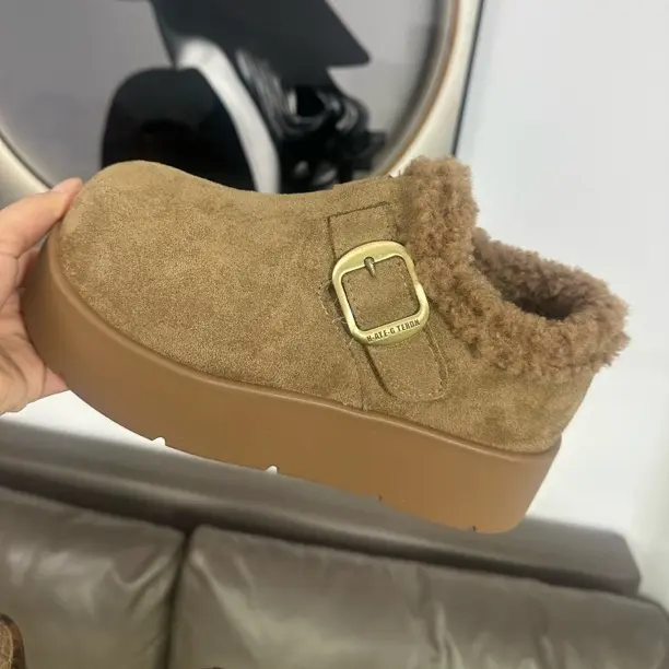 985-6勃肯鞋女冬季厚底加绒保暖增高鞋小个子全包棉鞋秋冬毛毛鞋