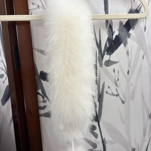 狐狸毛围脖厚款女纯色保暖法式极简风围巾女款