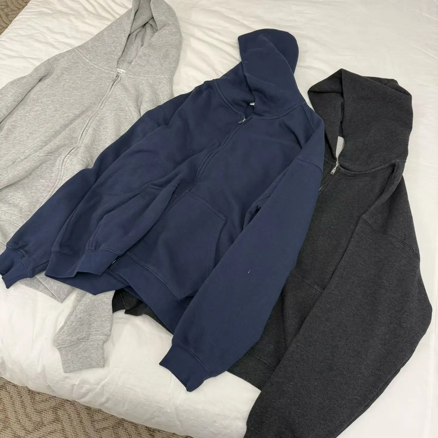 （marang)女款重磅连帽卫衣开衫春秋季极简宽松廓形纯色高质感外套