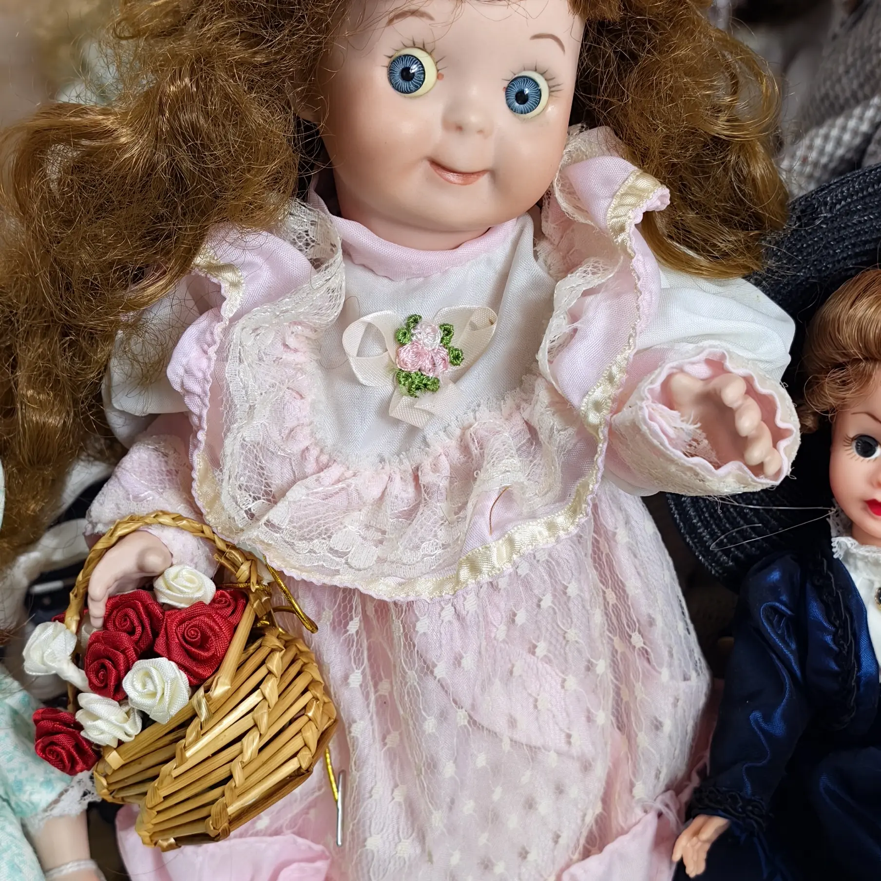 小斜眼娃娃jdk221古董娃娃全陶瓷娃娃