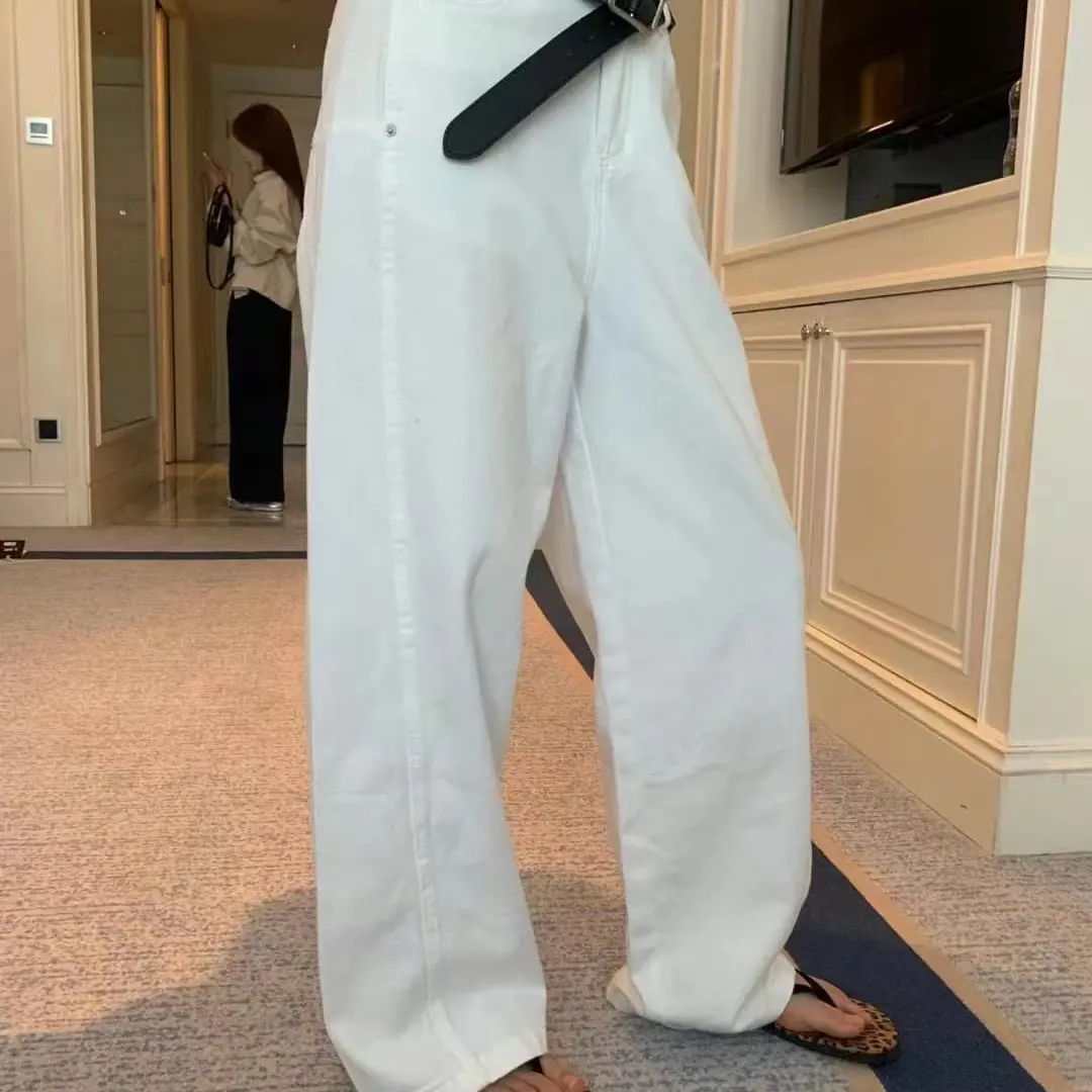 （小清家）新款欧版腰带镰刀阔腿裤