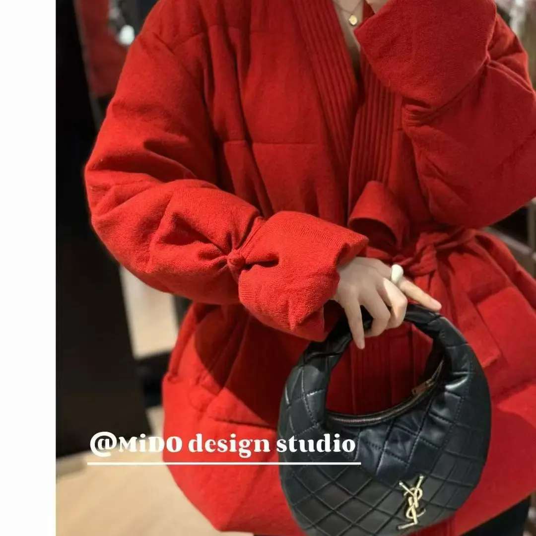 冬季新款欧货时尚新中式加厚收腰鹅绒羽绒服女潮
