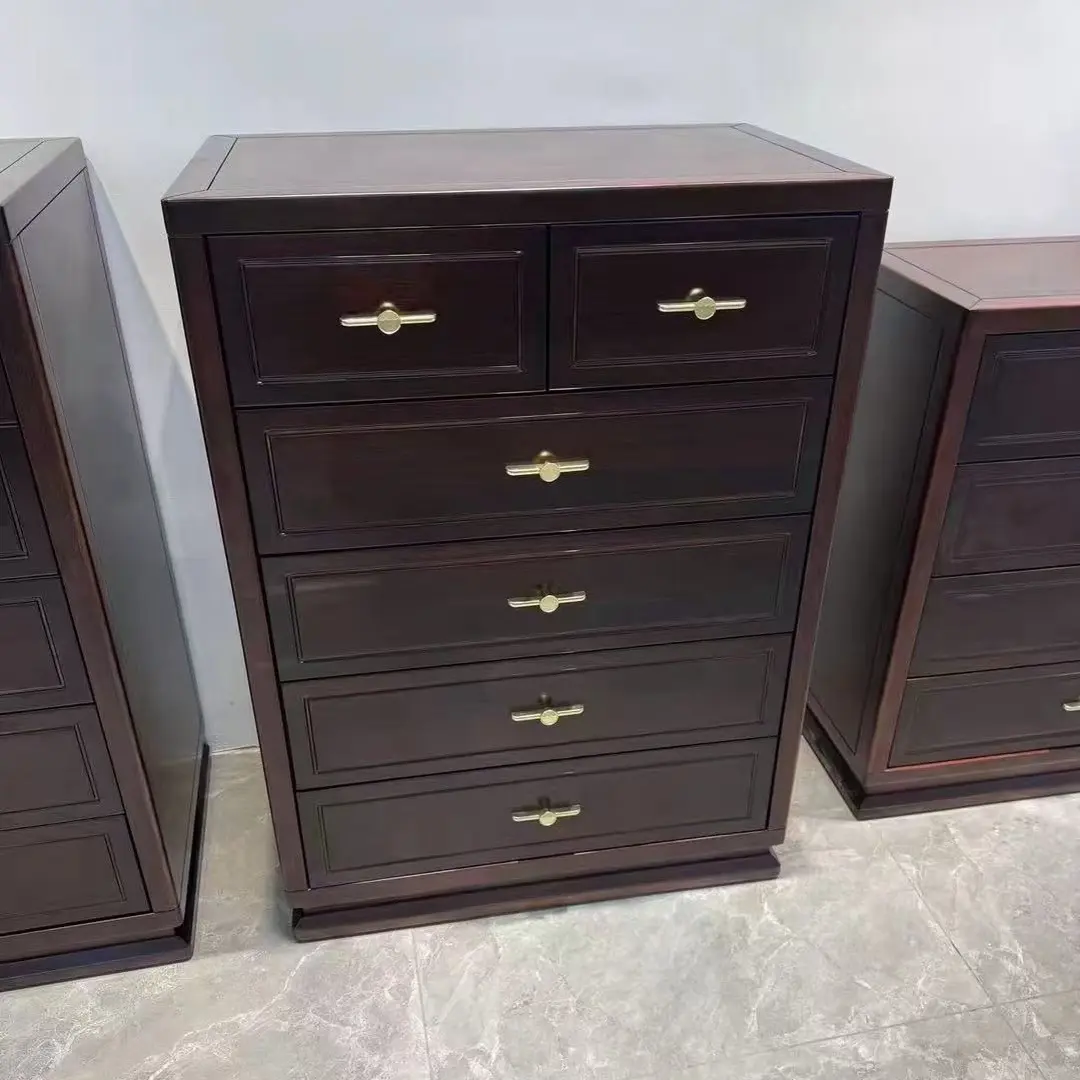 新中式实木五斗柜大容量收纳家用客厅卧室