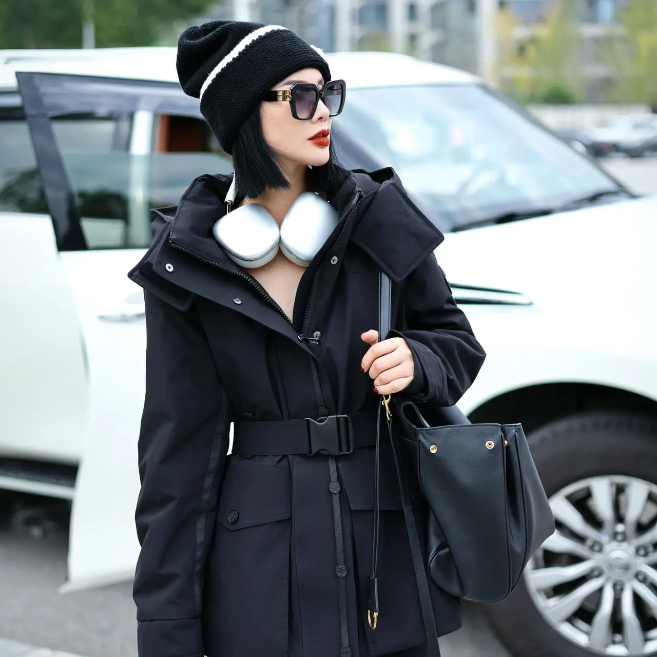 韩美芮2870中长款厚款冲锋羽绒修身型