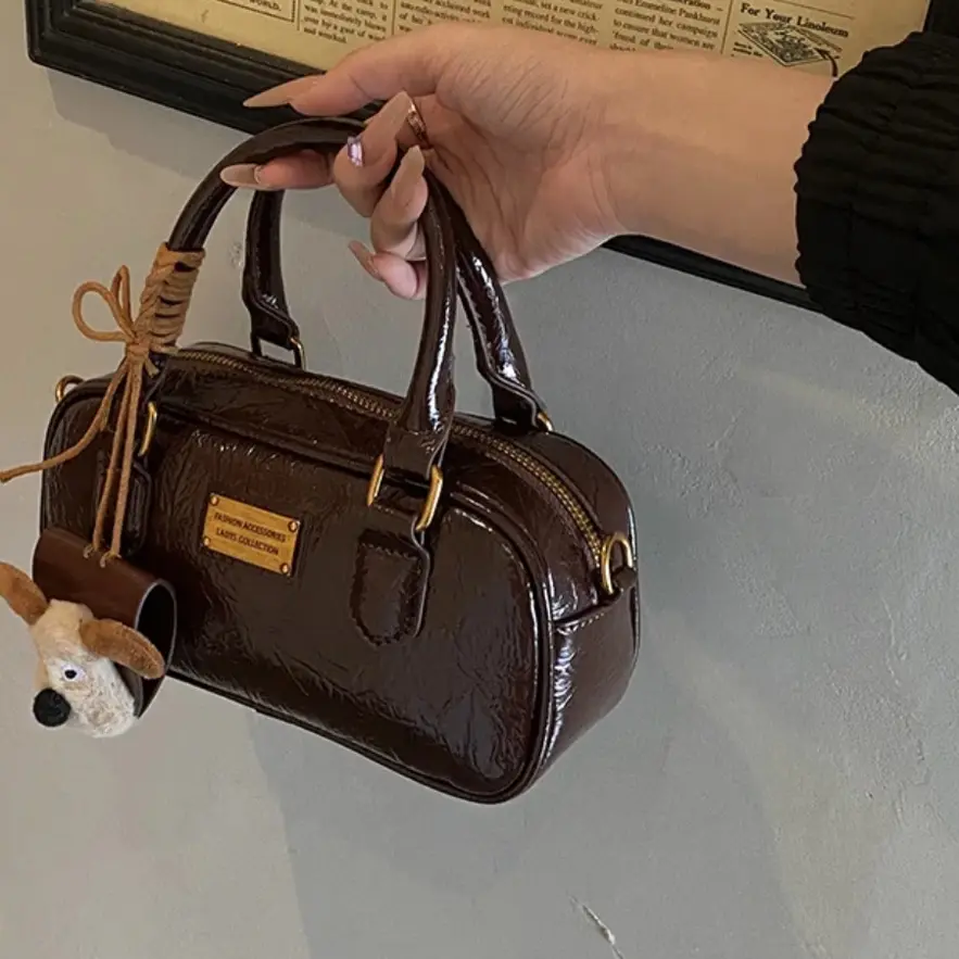 小众设计女款秋冬复古时尚枕头包百搭斜挎手提包