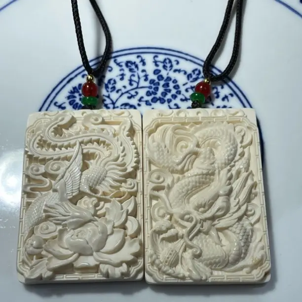 直播间链接，猛犸牙雕刻牌吊坠