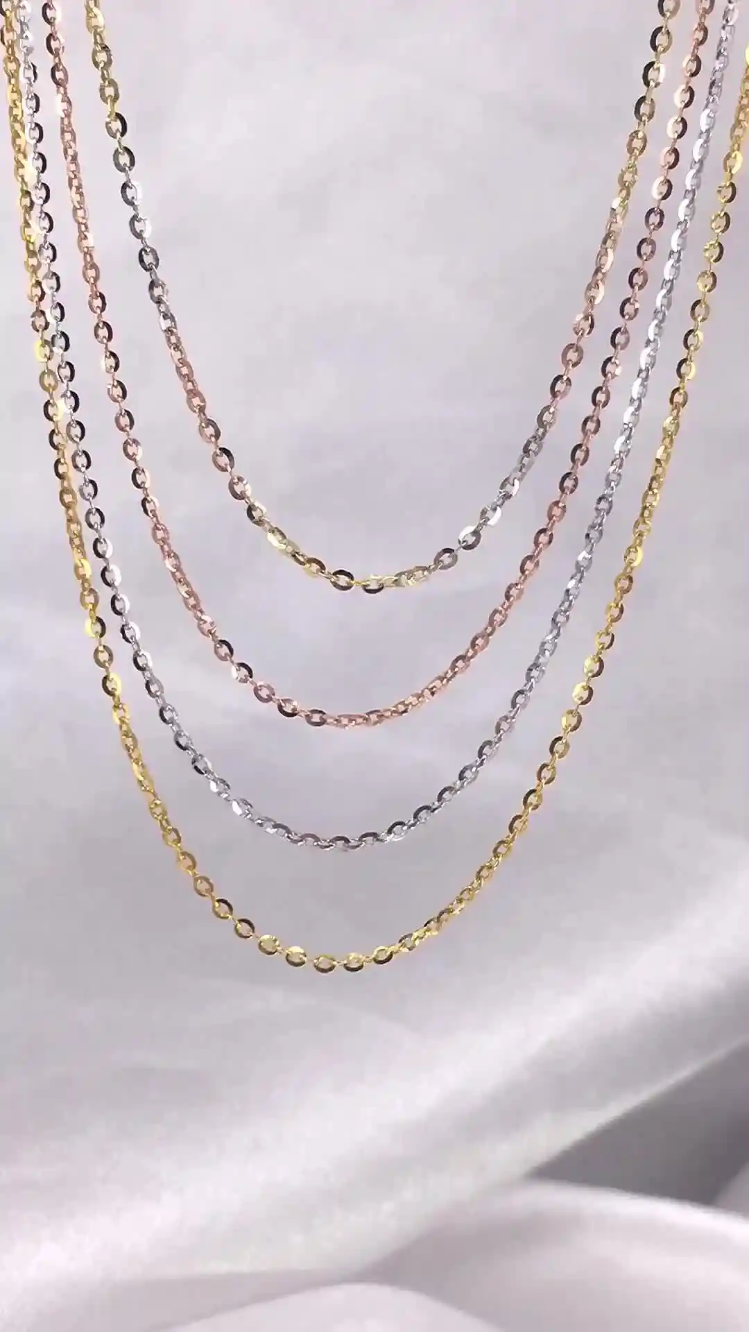 百搭正品18K金黄色针式肖邦项链