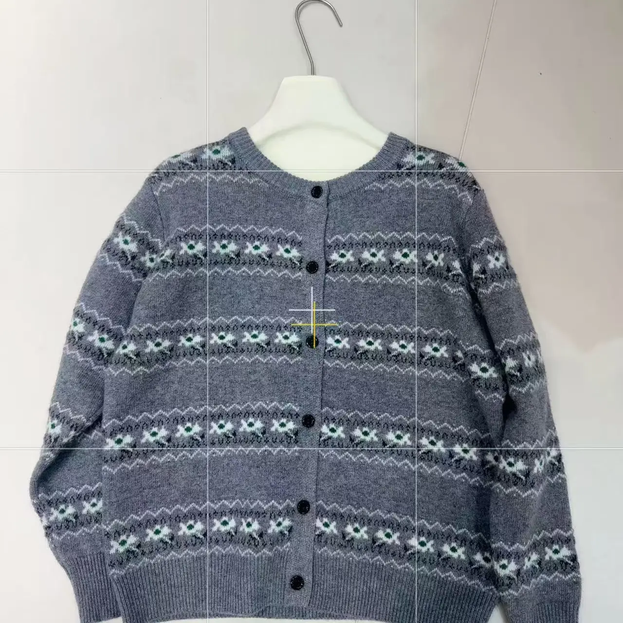 （扣号下单）提花开衫圆领长袖纯嵌花针织外套早秋新款女式