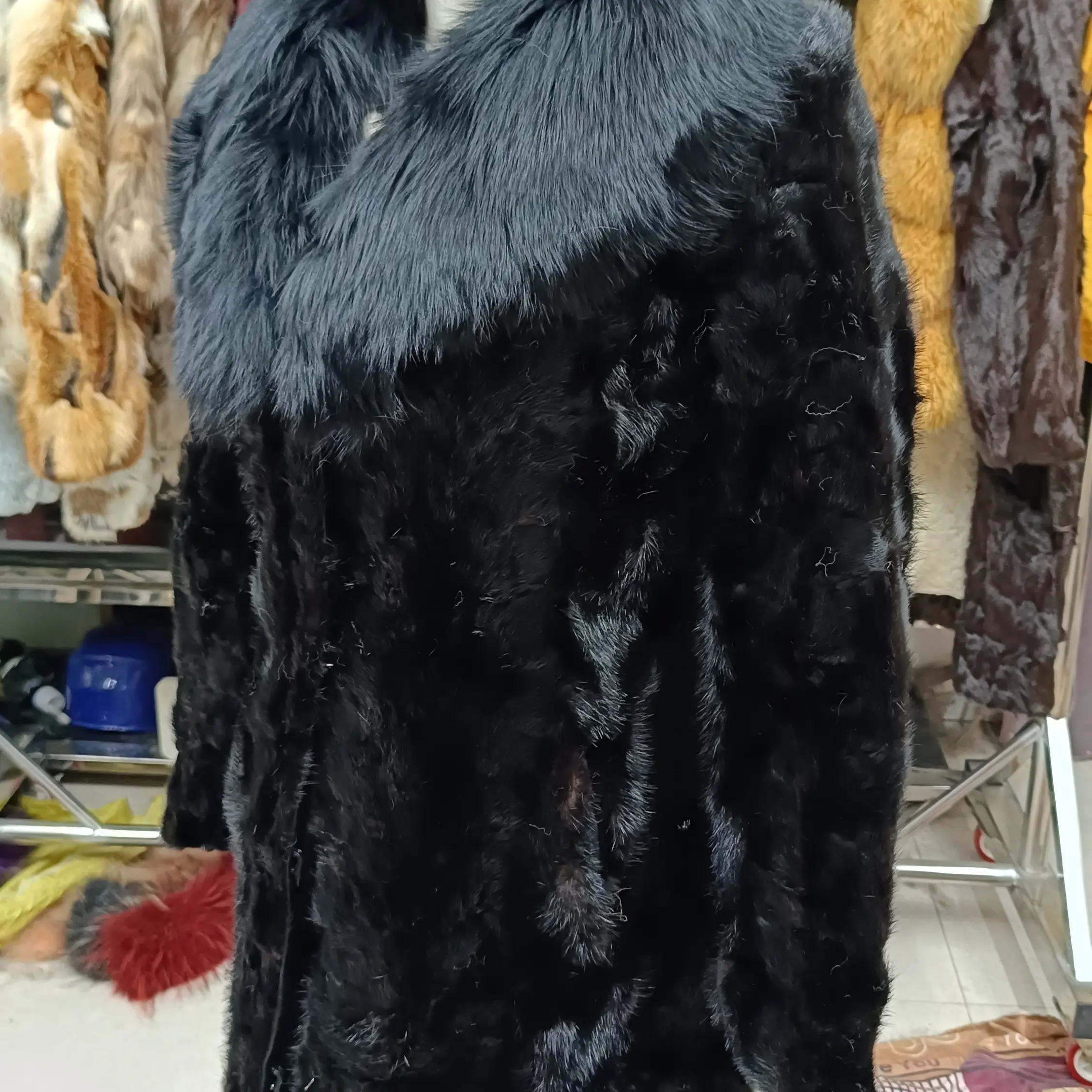 皮草外套女中长款领冬季加厚保暖时尚气质百搭貂皮大衣