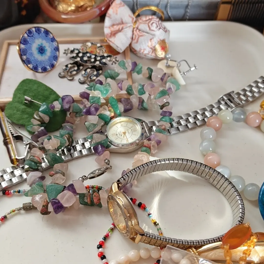 合金亚克力戒指 复古合金露露饰品 |简约中古项链胸针耳饰 