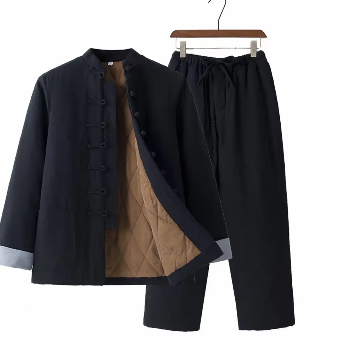 【秀秀家】可水洗压缩棉花袄棉花裤新中式国风唐装冬季中老年爸爸装