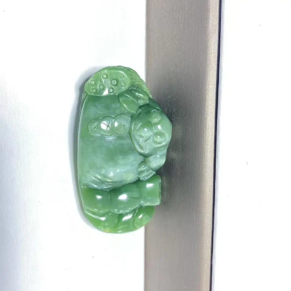 精雕和田玉碧玉猫眼手把件工艺装饰品