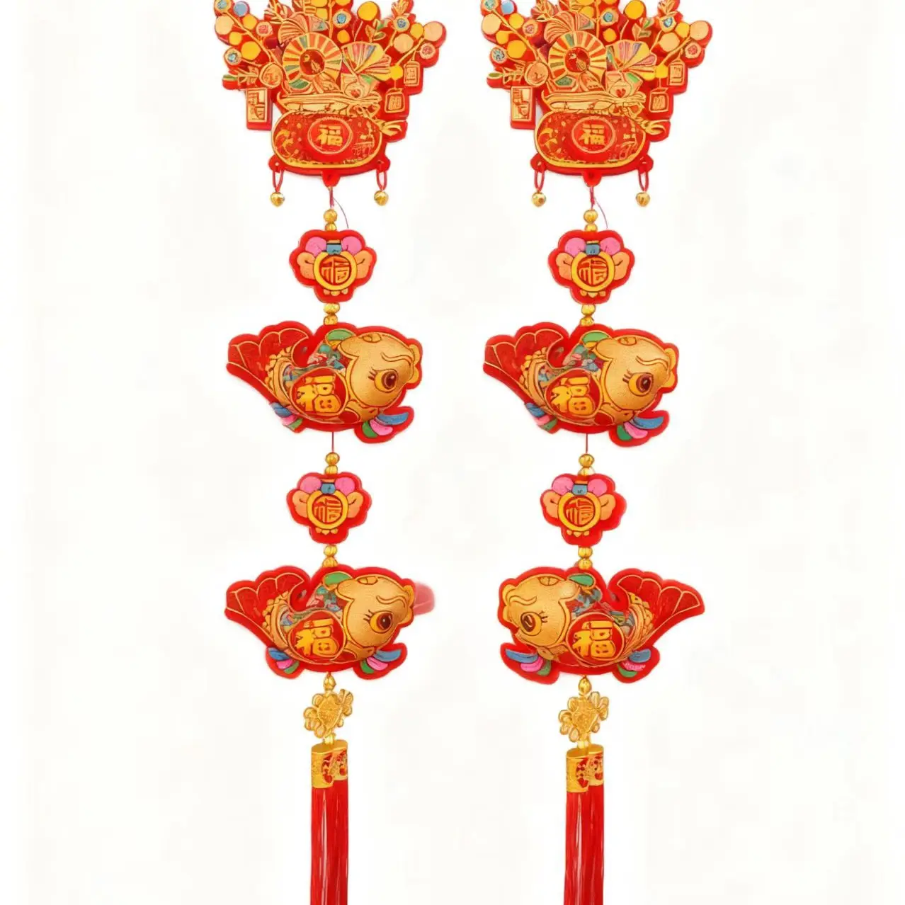 发财鱼2026新年春节客厅装饰乔迁新居入户门国风平安福挂饰