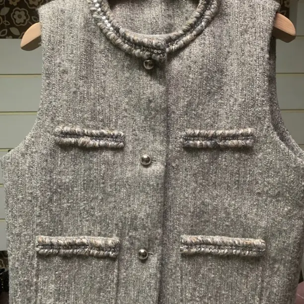 编织马夹适中透气秋季外穿小香风马甲百搭上衣