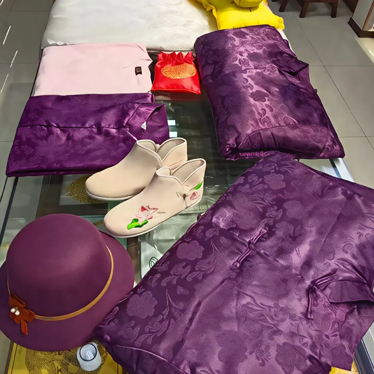 新款提花新中式盘扣棉服女圆领复古轻国风宽松夹棉外套女装