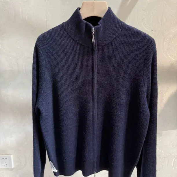 鄂尔多斯市新款休闲立领拉链针织女开衫显瘦百搭外穿毛衣外套