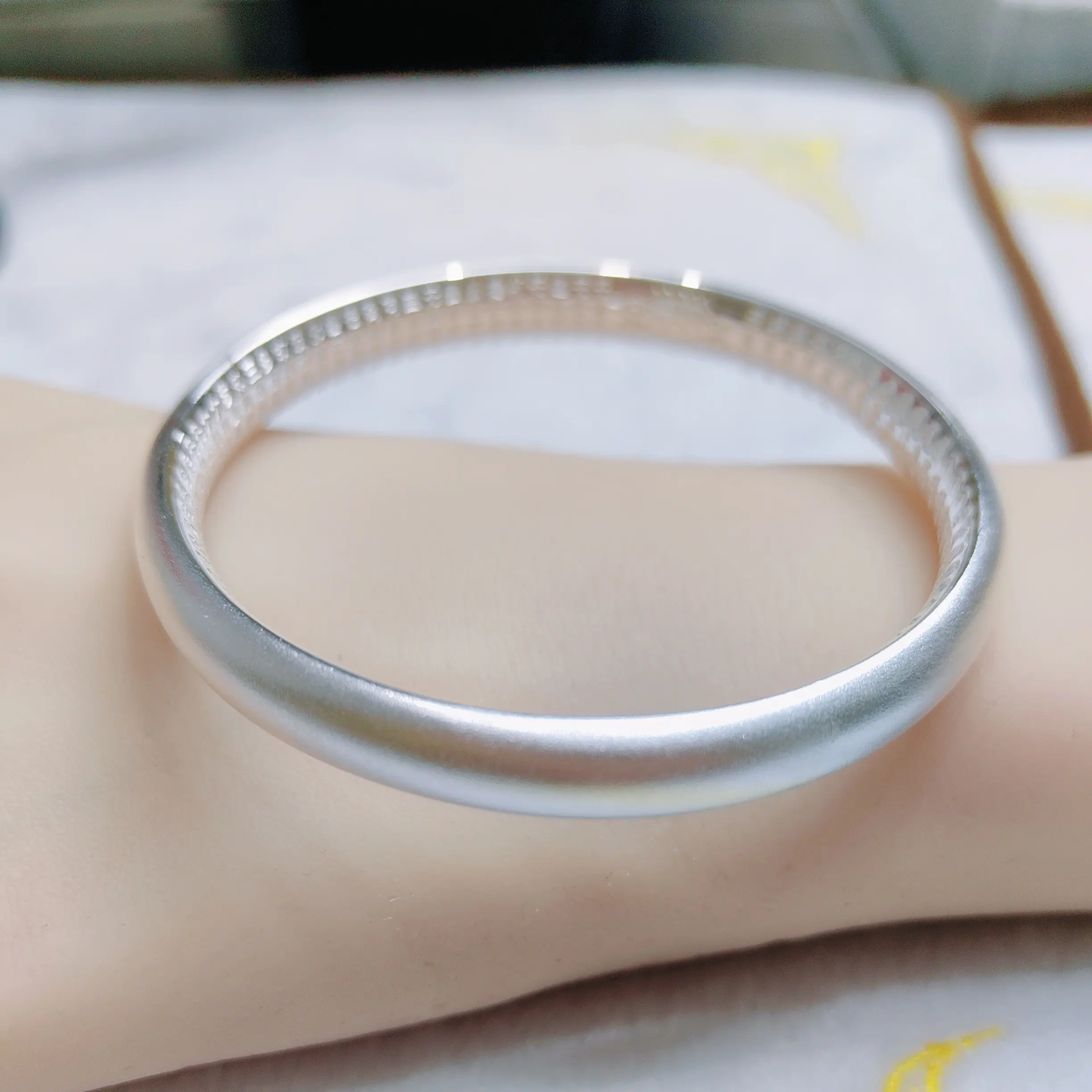 足银手镯  999.9古法泥鳅背莲花心经闭口手镯百搭经典款