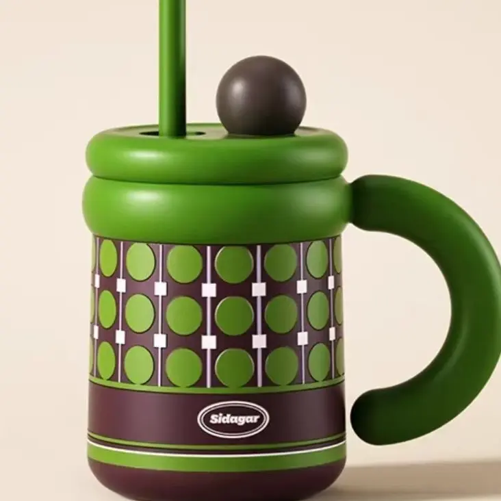 世大家桌面保温杯大容量办公室水杯高颜值女学生带吸管泡茶杯子