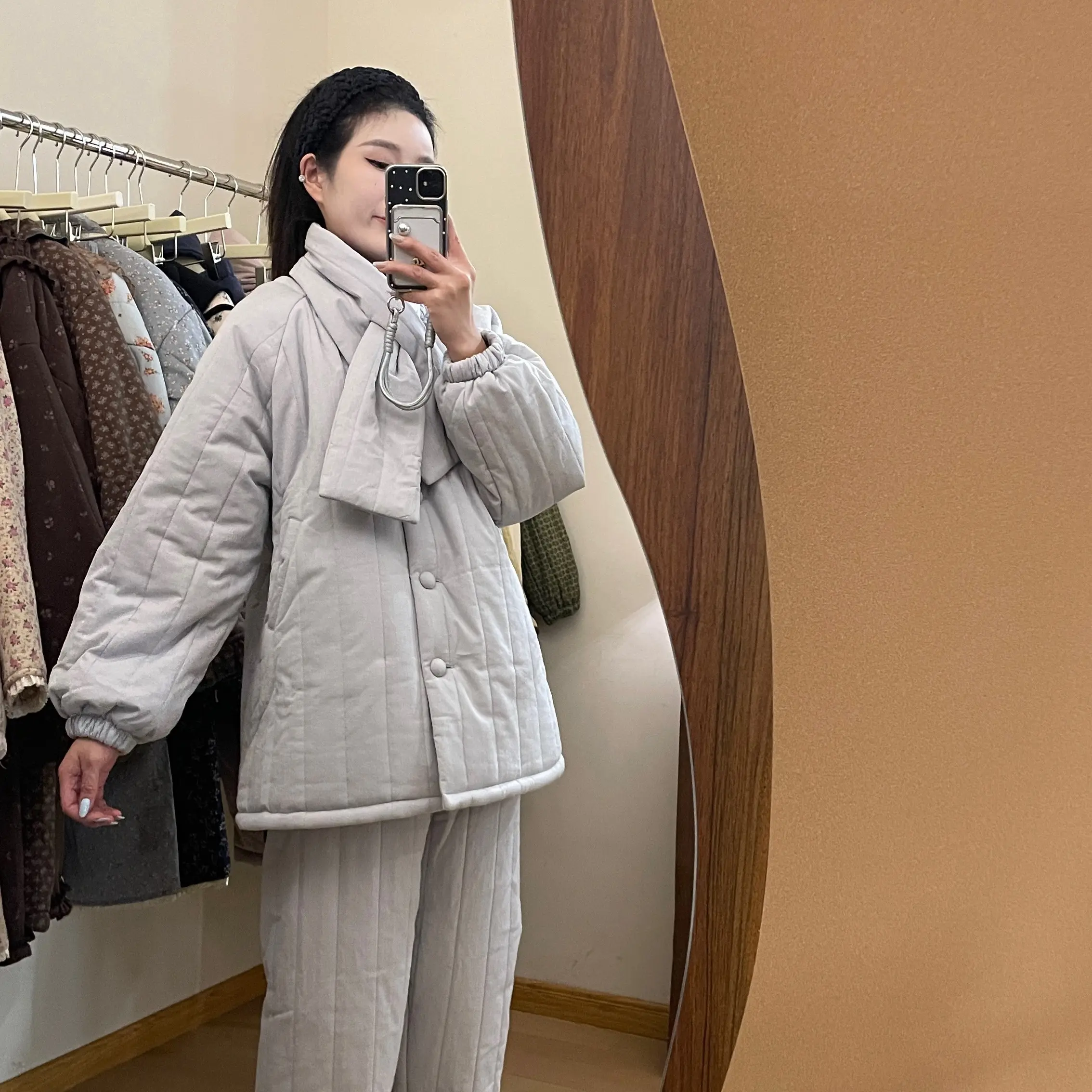  VA  2504围巾款加绒加厚家居服套装