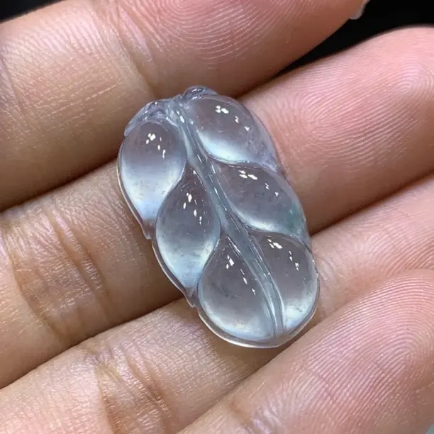 缅甸天然翡翠A货，起刚玻璃冰树叶，光感十足，性价比25.6/14.7/5.1