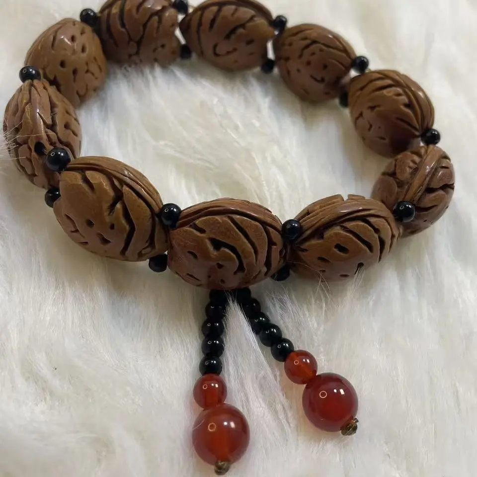 天然野核桃桃枭手工手串