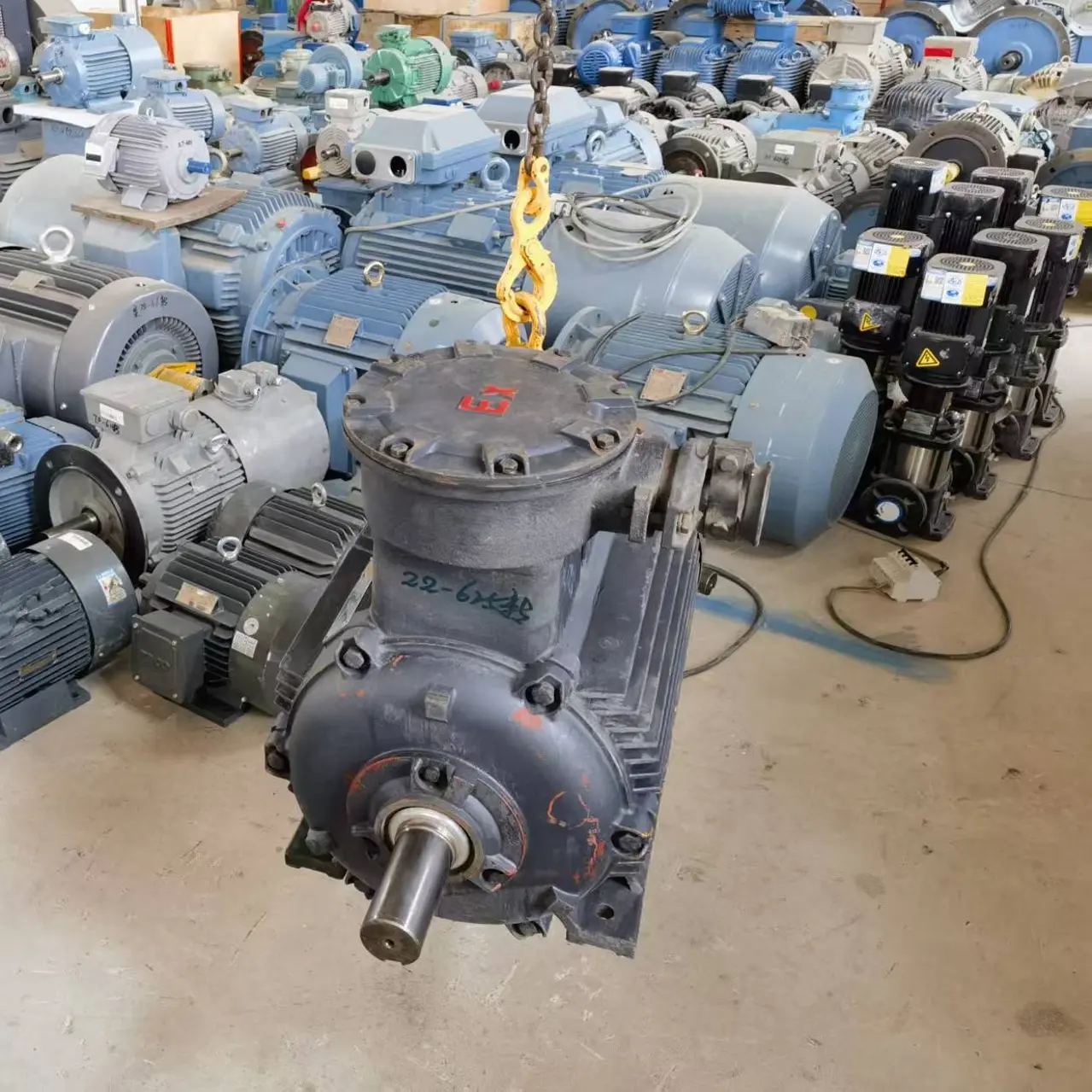 山西平遥华丰22千瓦6极电机，出厂至今为止未使用过的铜线原装产品