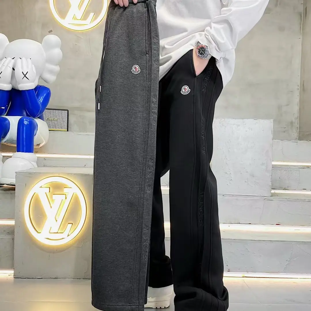 冬季新款加厚卫裤高棉混纺高腰弹力直筒休闲裤