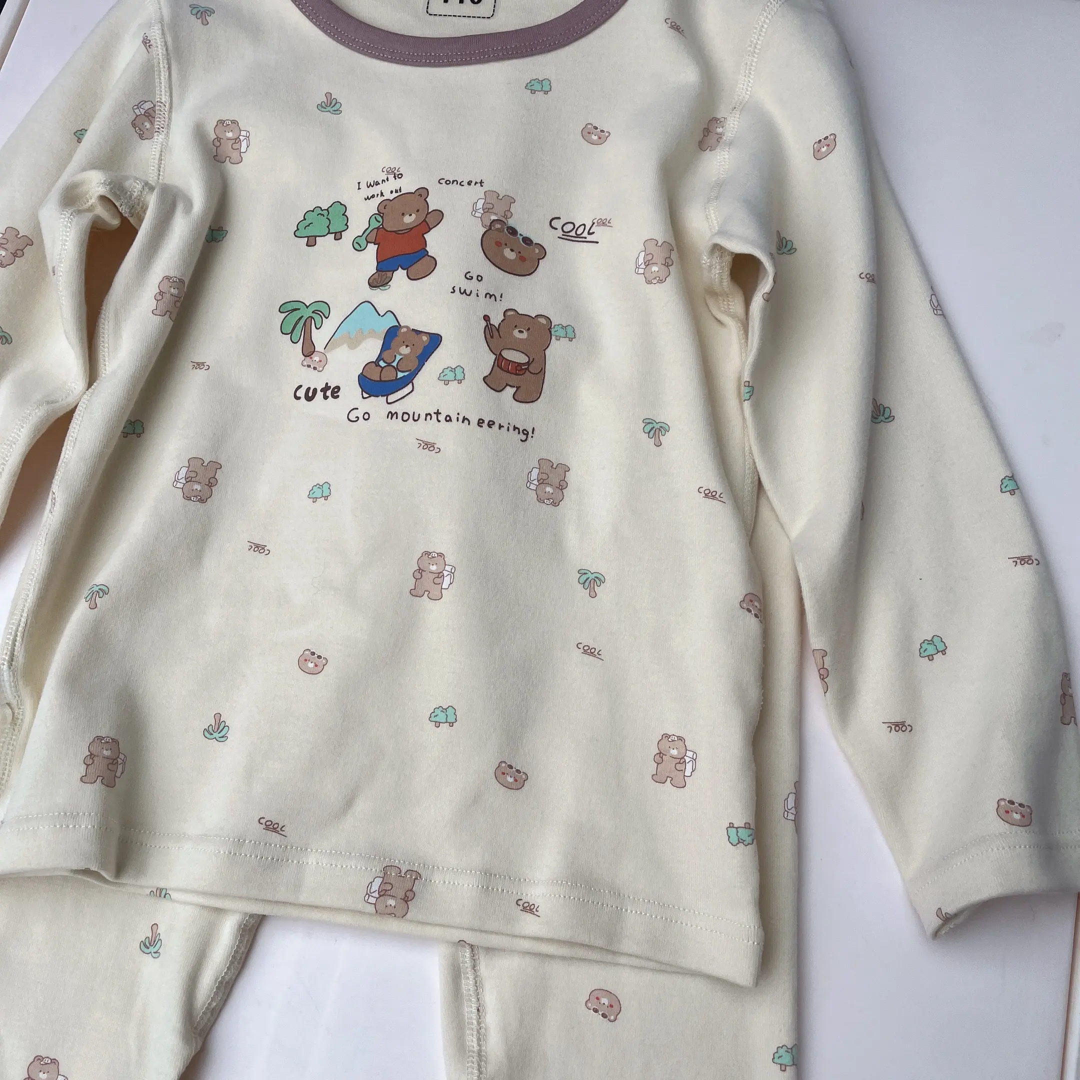 秋冬新款儿童纯棉300g舒绒保暖家居服套装