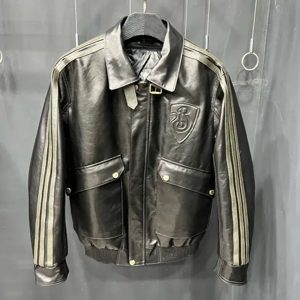 “巳巳如意”系列男款真皮男装经典休闲复古拆卸羽绒服