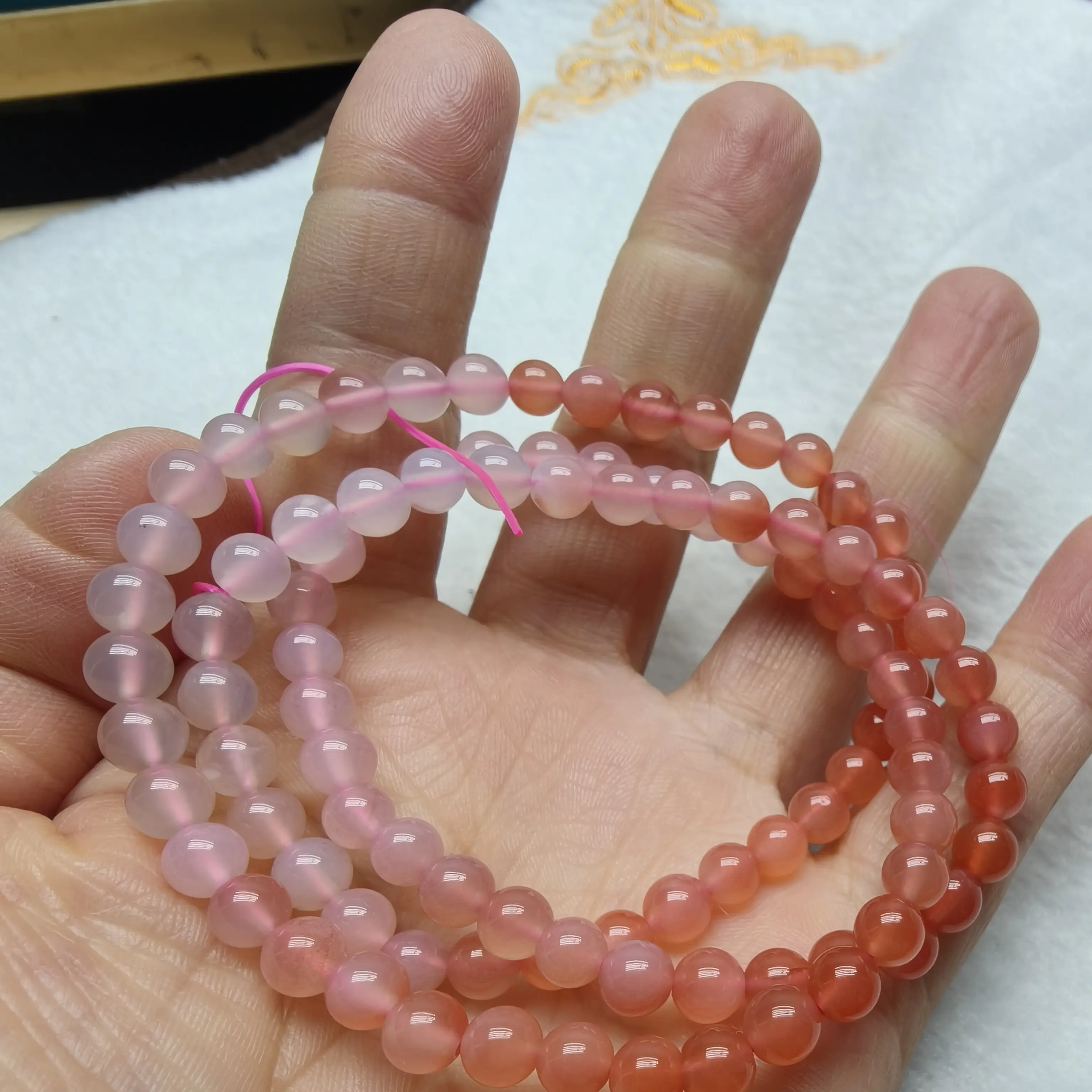 多圈渐变色玛瑙手串项链卡  5.8mm左右