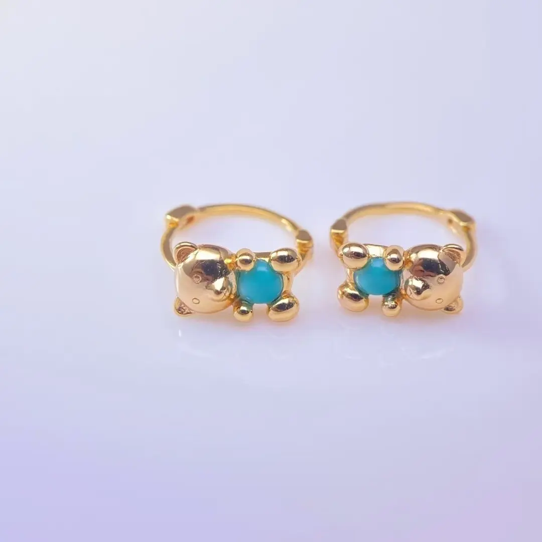 绿松石小熊耳环时尚多样性发货