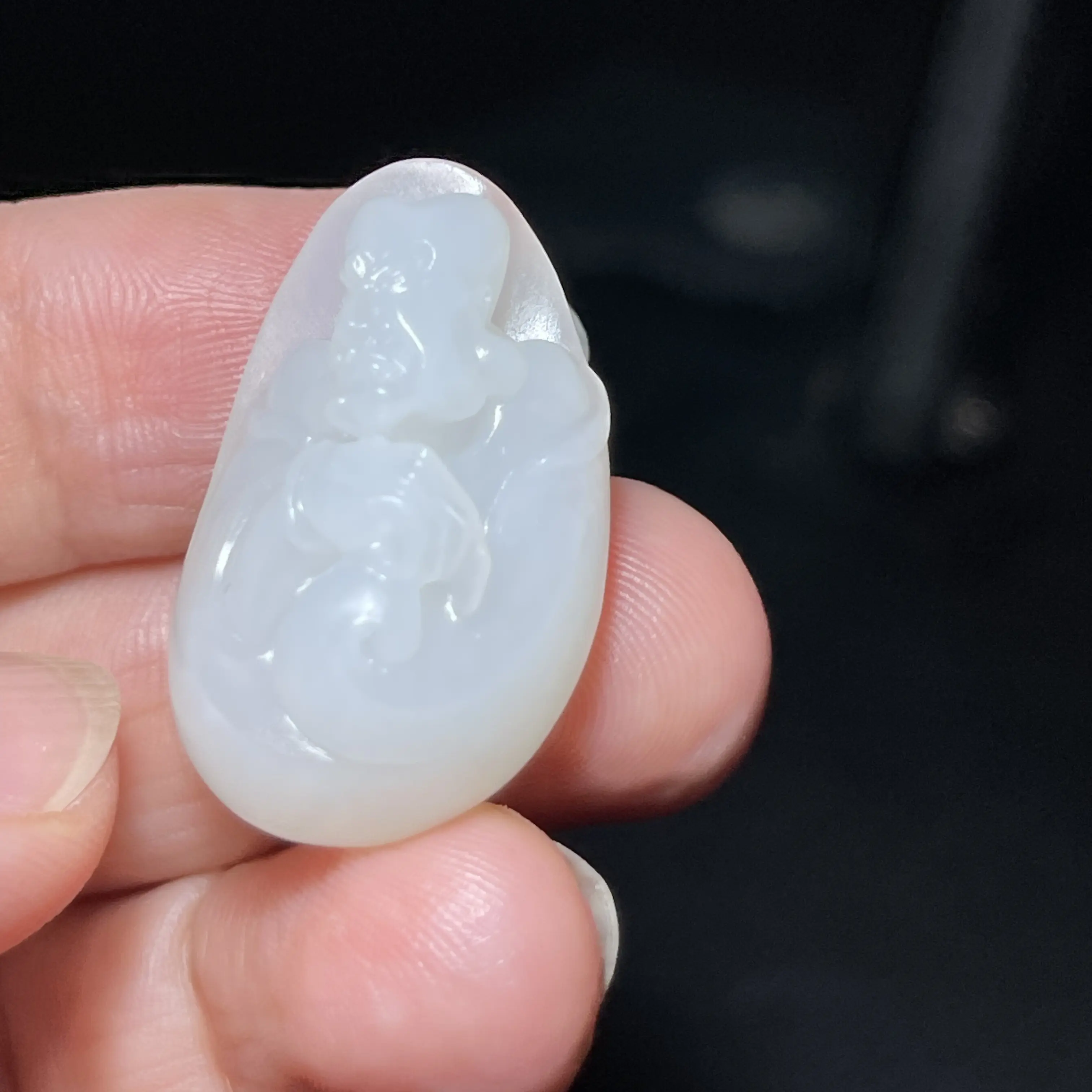 白玉弥勒佛公温和细腻润度十足