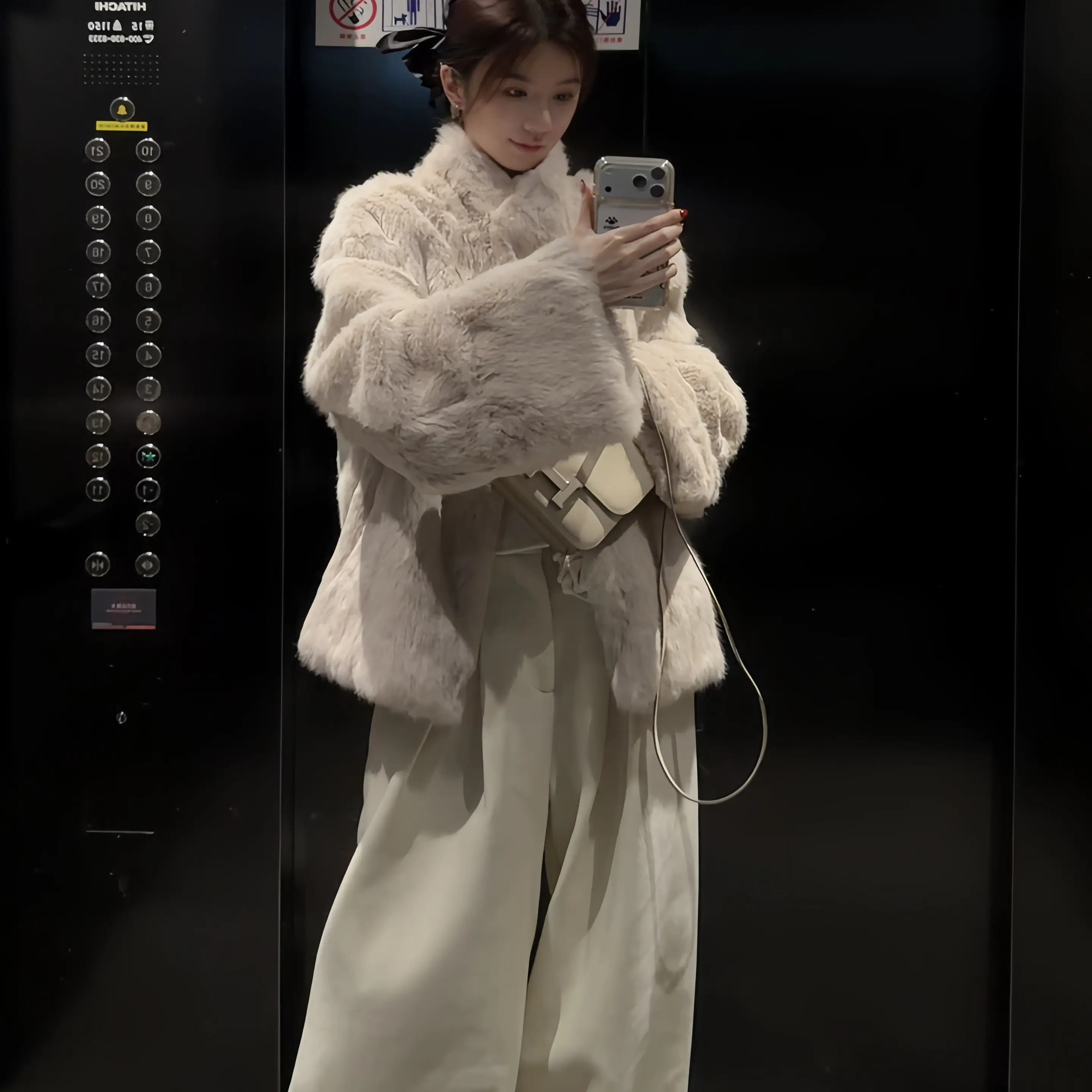 【47bb】韩系冬日ootd｜软fufu兔兔毛外套47w001