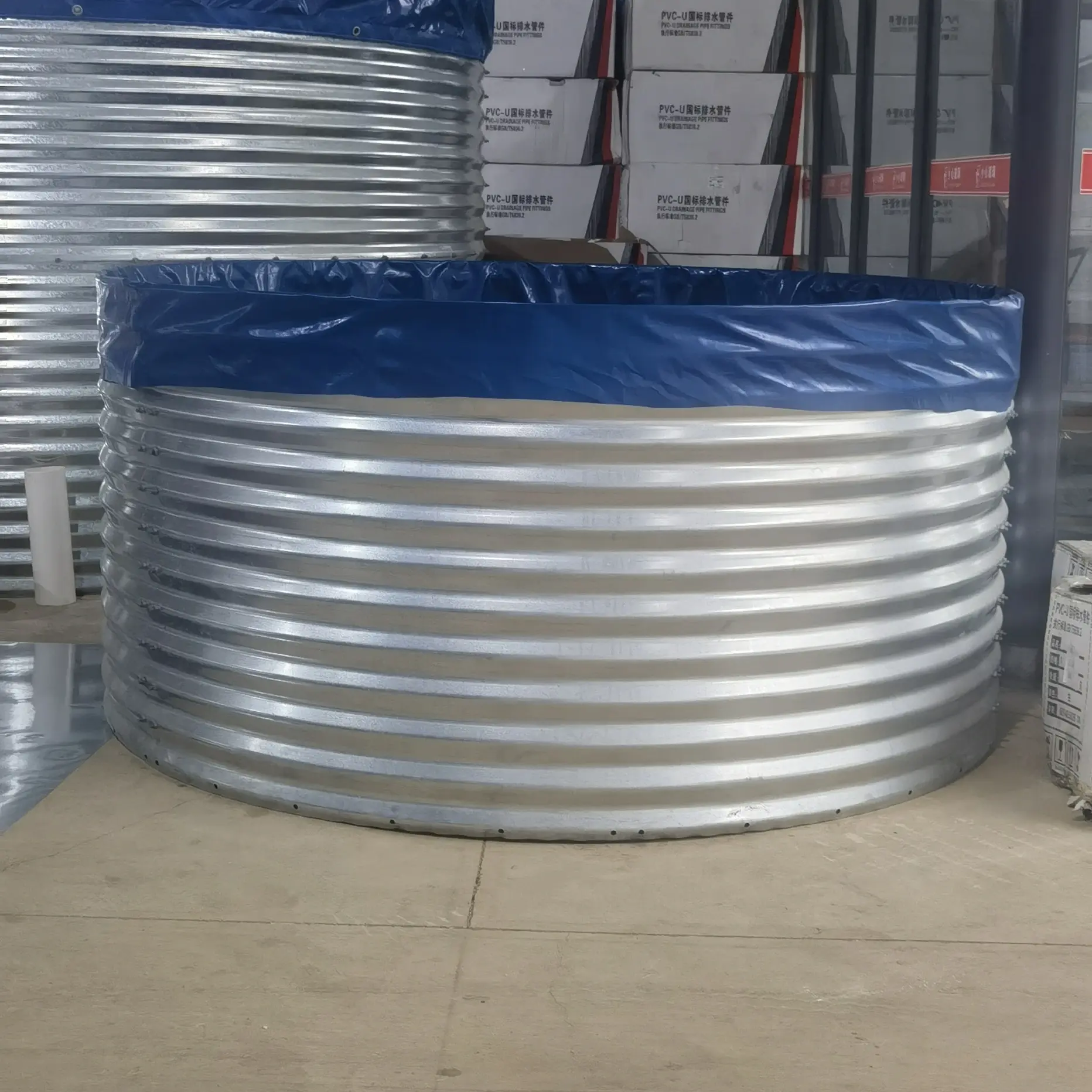 镀锌板帆布蓄水池加厚刀刮布户外大型养殖养鱼池防腐防水耐用定制