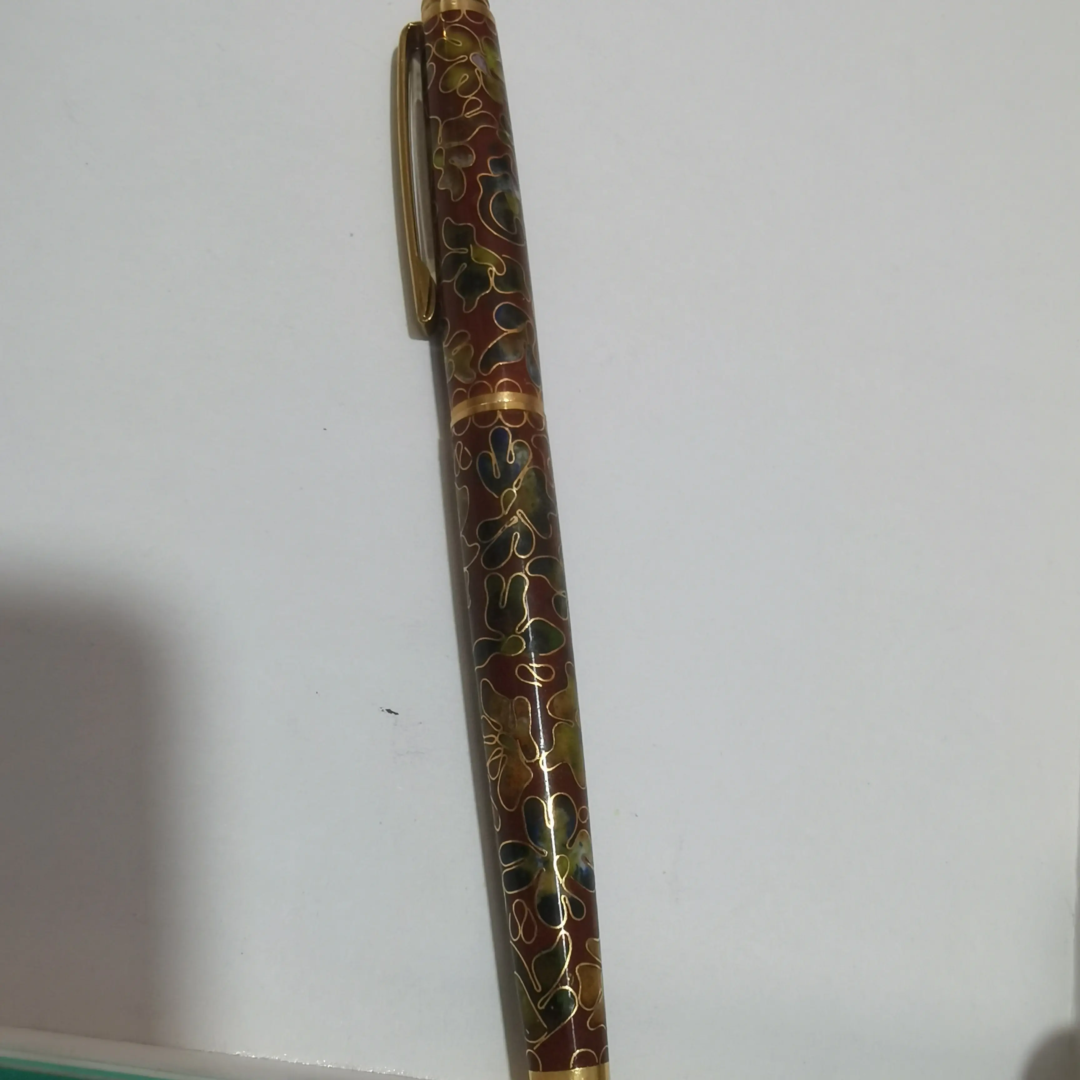 非遗掐丝景泰蓝精品钢笔，万花棕色