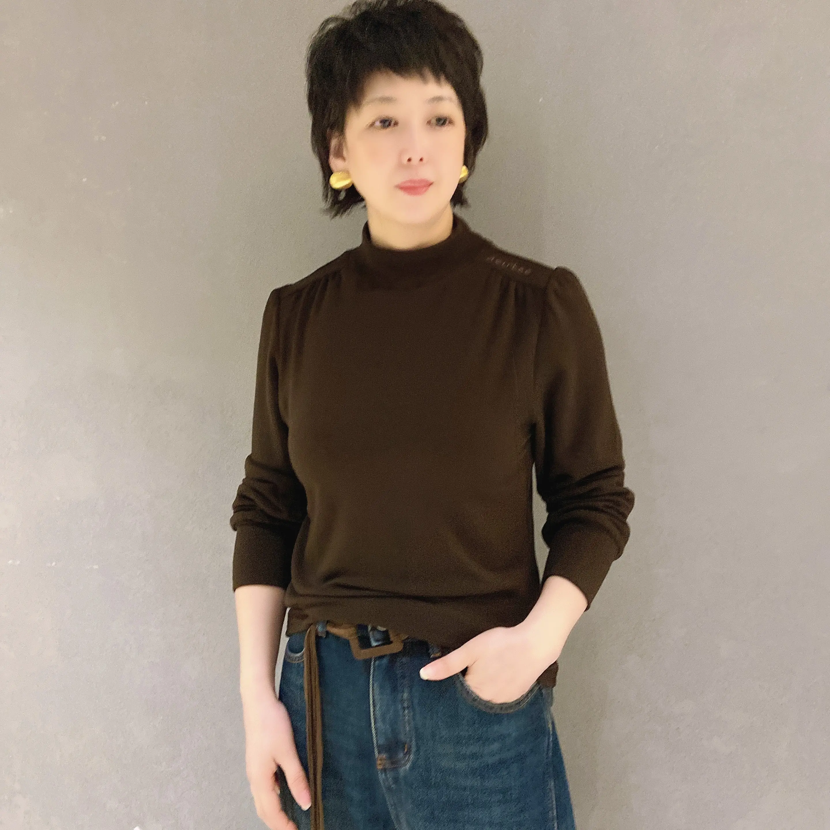 金姐推荐半高领时尚显瘦长袖保暖百搭冬季打底衫82863