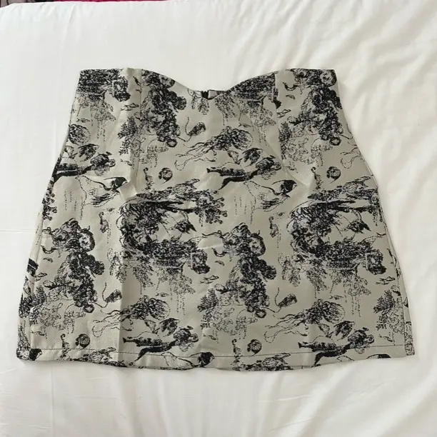 夏季新款艺术画染高腰包臀显瘦碎花半身短裙