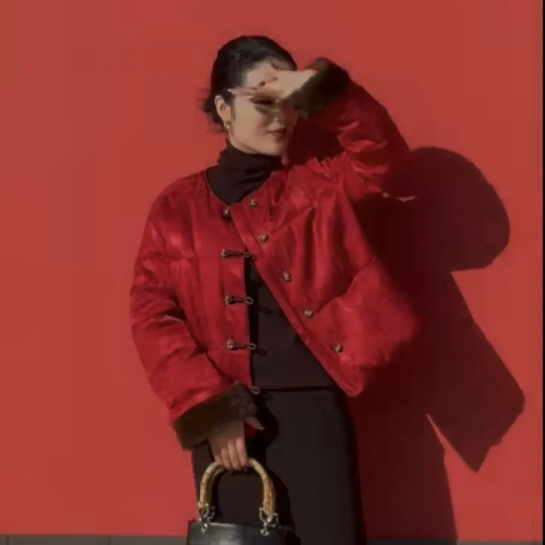 冬季加厚白鸭绒新中式宽松短款时尚休闲女款羽绒外套