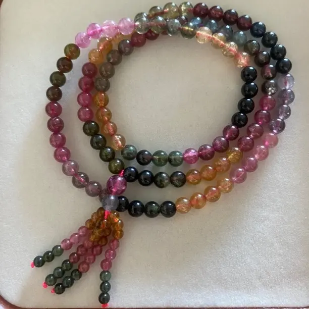 天然碧玺三圈手链女士手串招财旺姻缘饰品