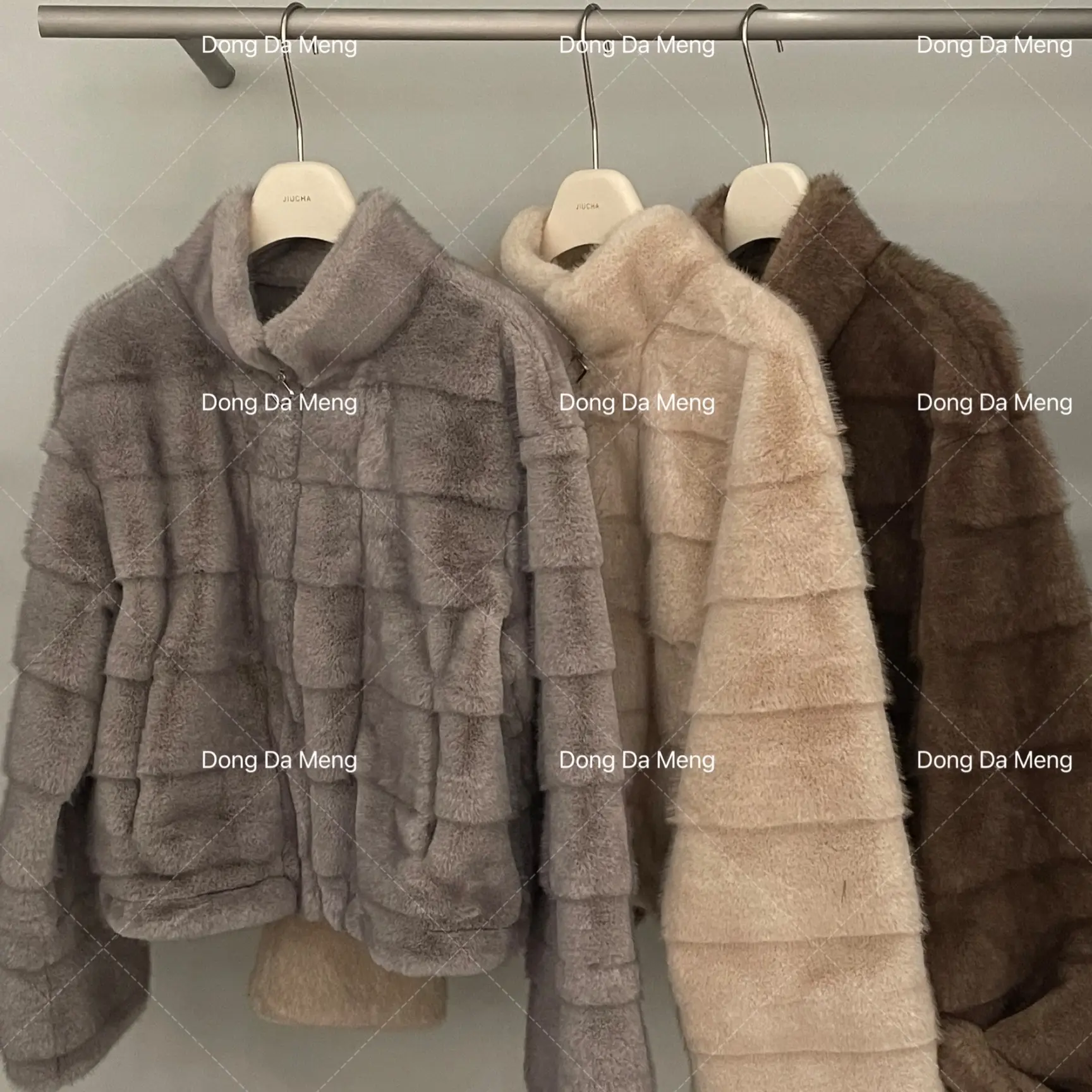 636韩系立领高级感渐变立领毛毛小众设计感慵懒风短款外套