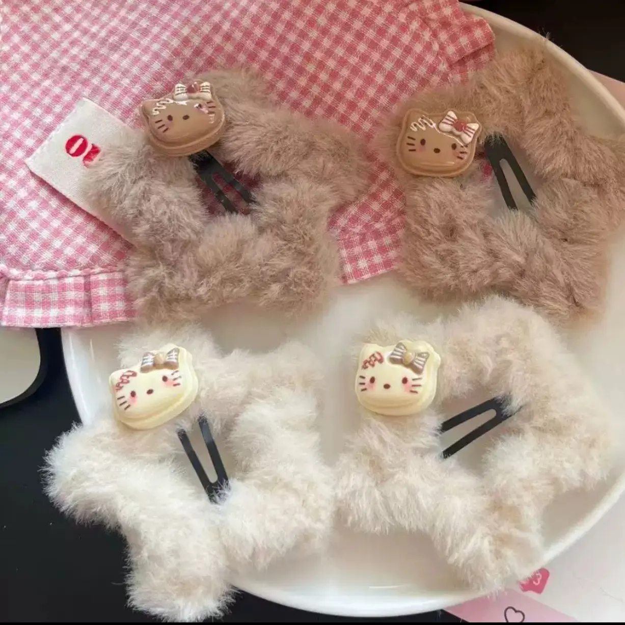 韩系甜美毛茸茸星星动物发夹精致碎发夹