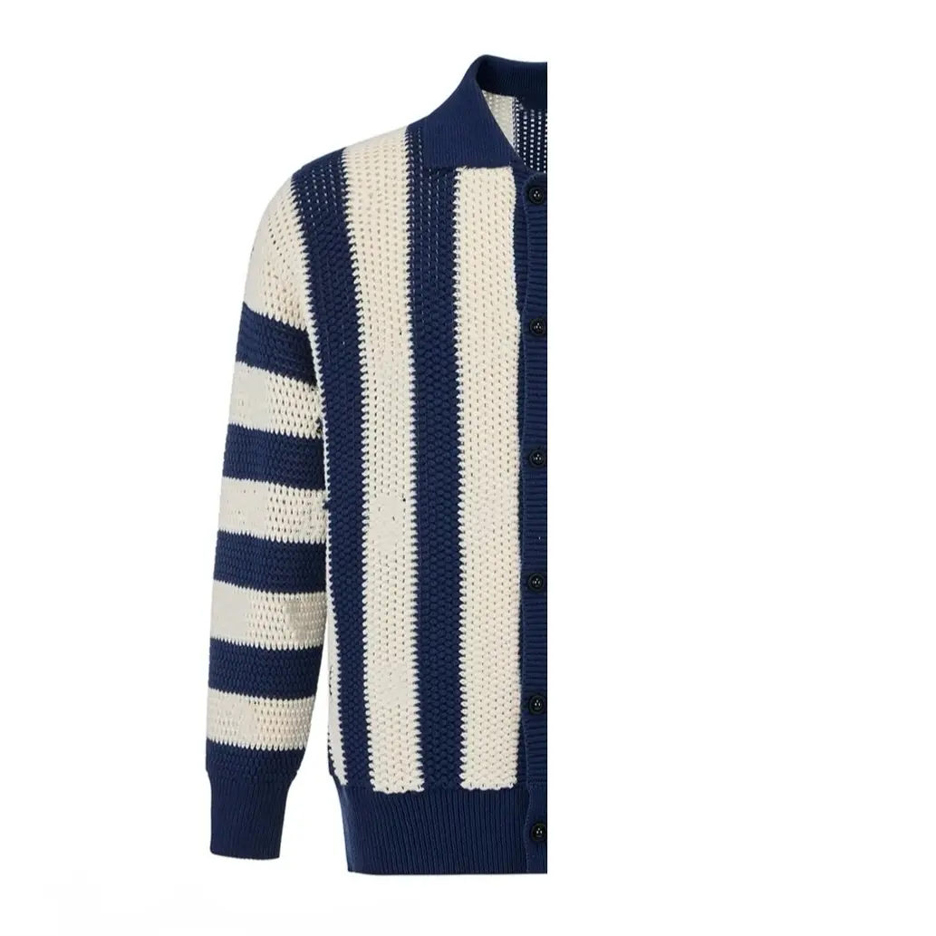 GOD联名25新款蓝白条纹刺绣轻奢时尚高级感男女同款毛衣