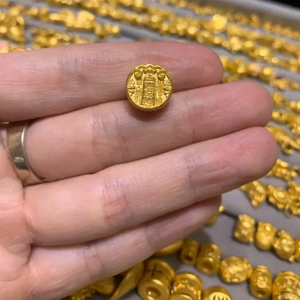 足金999五路财神黄金手绳手串配件新中式国风-不编隔天