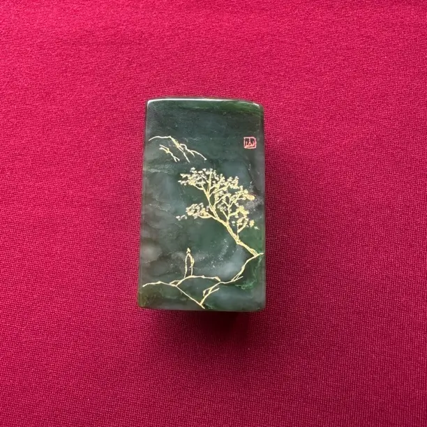 天然和田玉碧玉印章石