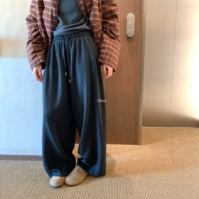 韩系简约百搭抽绳休闲女裤宽松显瘦