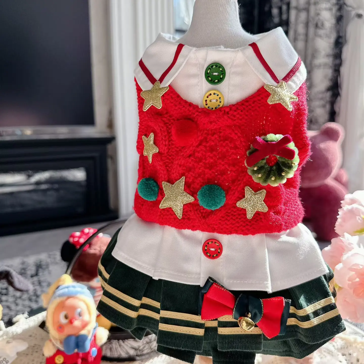 狗狗衣服圣诞老人装冬装泰迪比熊直立搞怪中小型犬宠物圣诞节变身