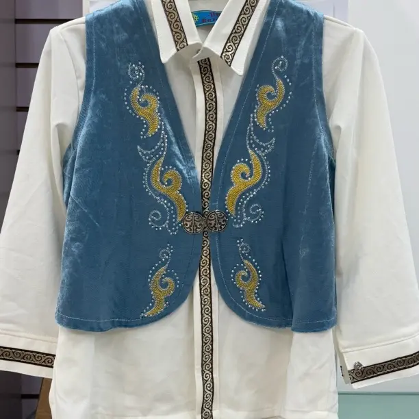 宽松型新中式刺绣短款女士秋冬马甲