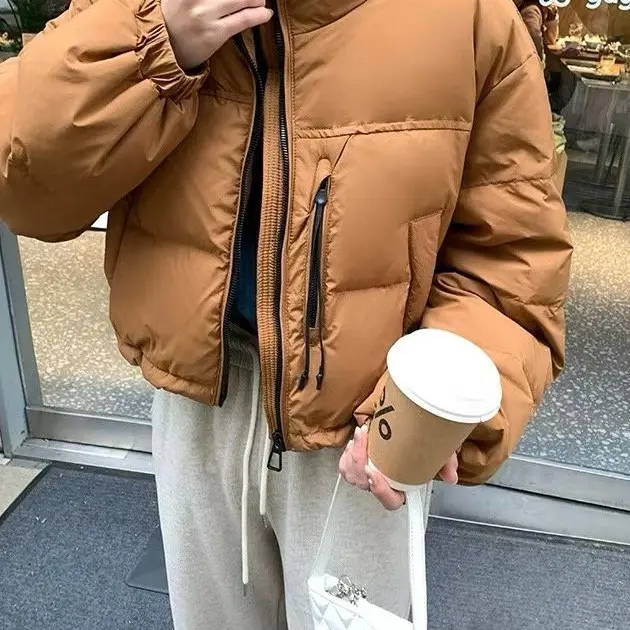短款棉服白鸭绒外套