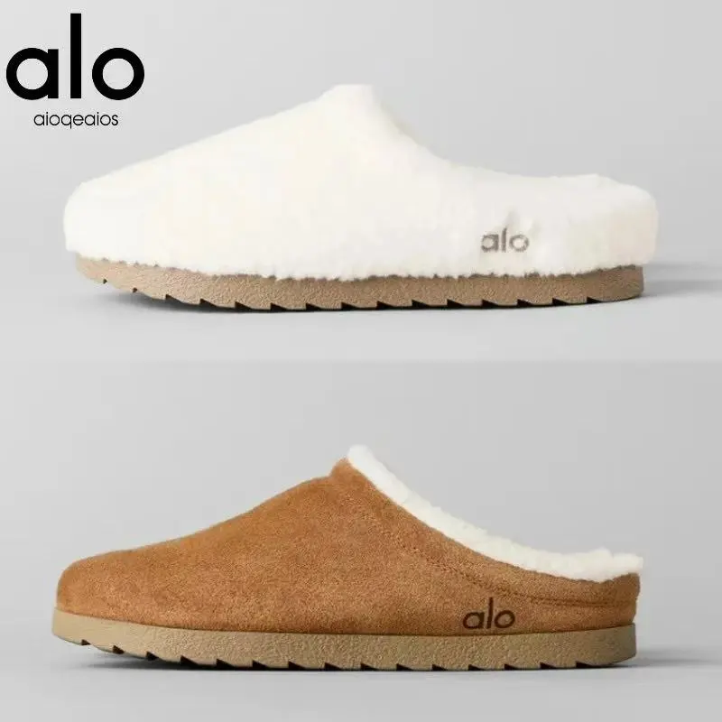 aioqeaios勃肯毛拖鞋女外穿2025秋冬新款包头棉拖鞋加绒保暖防寒
