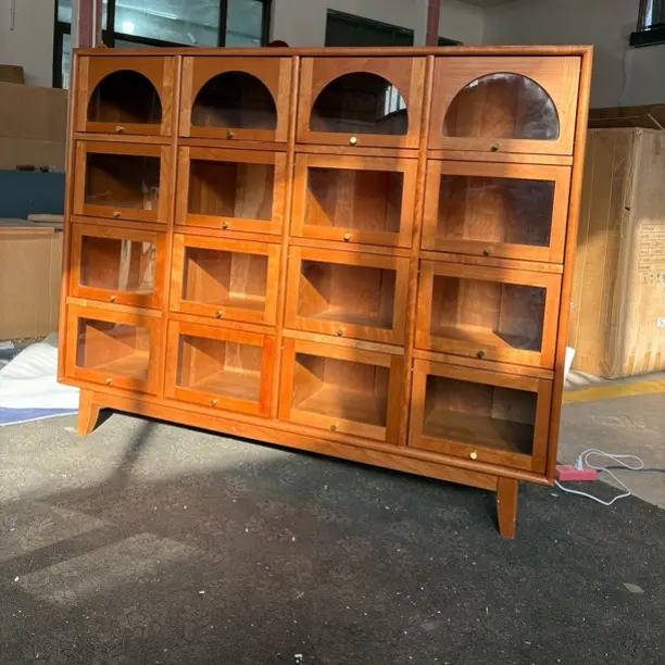 樱桃木十六格柜实木复古展示柜子边樱桃木家具样品处理微瑕不退换